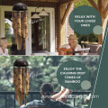 Bamboo Wind Chimes with Burned Design and Coconut Crown